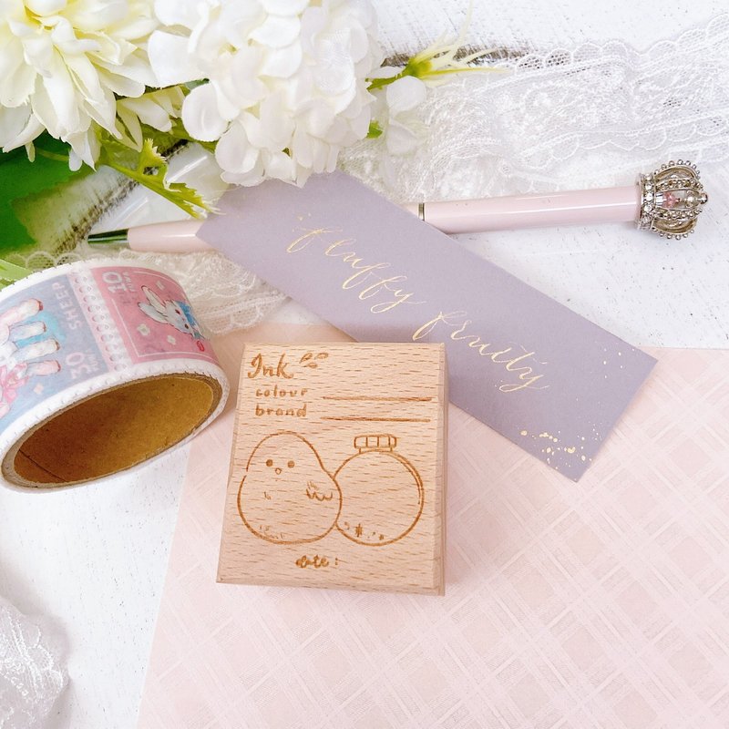 小鸟 试墨章 色卡 墨水 钢笔 文具 印章 香港设计 手帐 原创 - 印章/印台 - 木头 卡其色