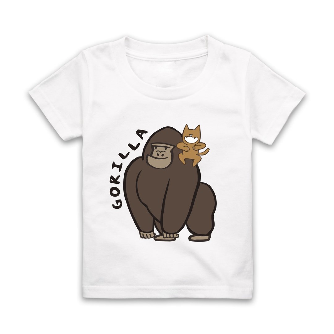 字母G-GORILLA短袖T恤-白 - 童装上衣 - 棉 白色