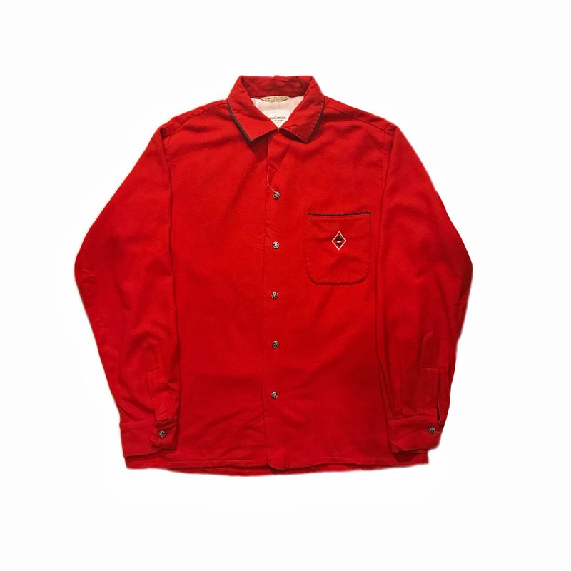 Vintage 50s Boy Scout wool shirt 古着童军红色毛料衬衫 - 男装衬衫 - 羊毛 红色