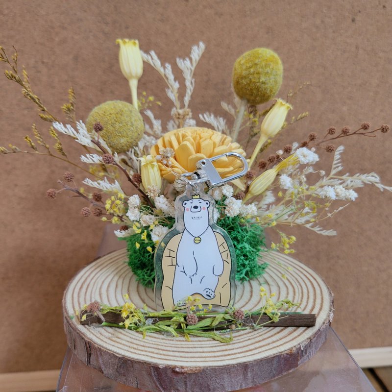 北极熊/白熊压克力双面钥匙圈(吊饰)+贴纸 – King Bear - 钥匙链/钥匙包 - 压克力 