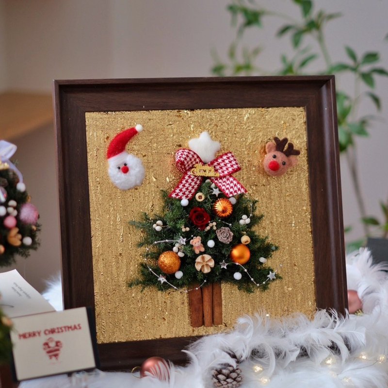 金箔圣诞树画框 / 可以摆放or挂 永生圣诞树 圣诞节装饰 圣诞礼物 - 干燥花/捧花 - 植物．花 红色