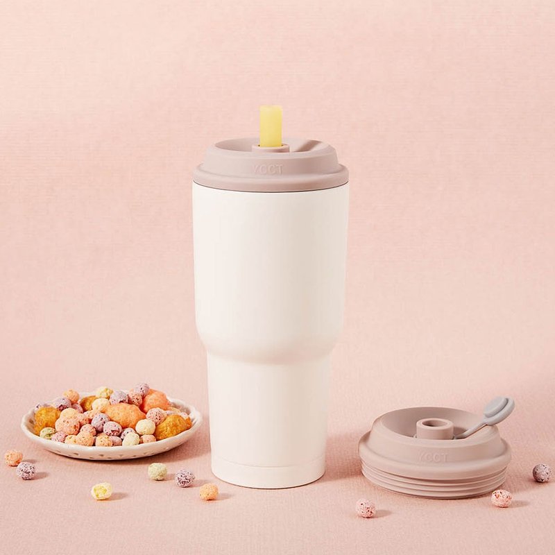 YCCT速吸杯2代900ml(内胆陶瓷层) - 微藕粉 - 瞬收吸管环保饮料杯 - 保温瓶/保温杯 - 不锈钢 多色