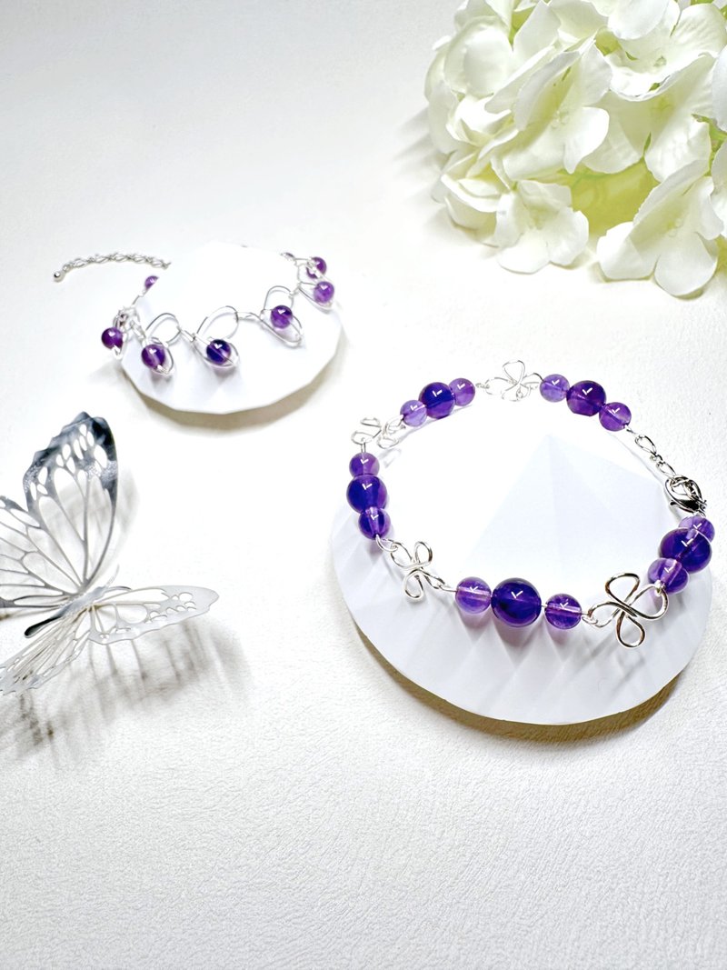 紫水晶 Amethyst 四叶手链 - 手链/手环 - 水晶 