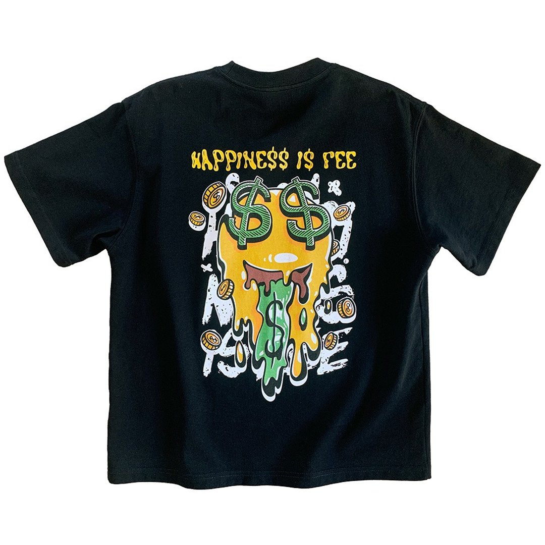 购买快乐 280G(10.5OZ) 重磅 100%棉 Oversize Tee T-Shirt 黑色 - 男装上衣/T 恤 - 棉 黑色