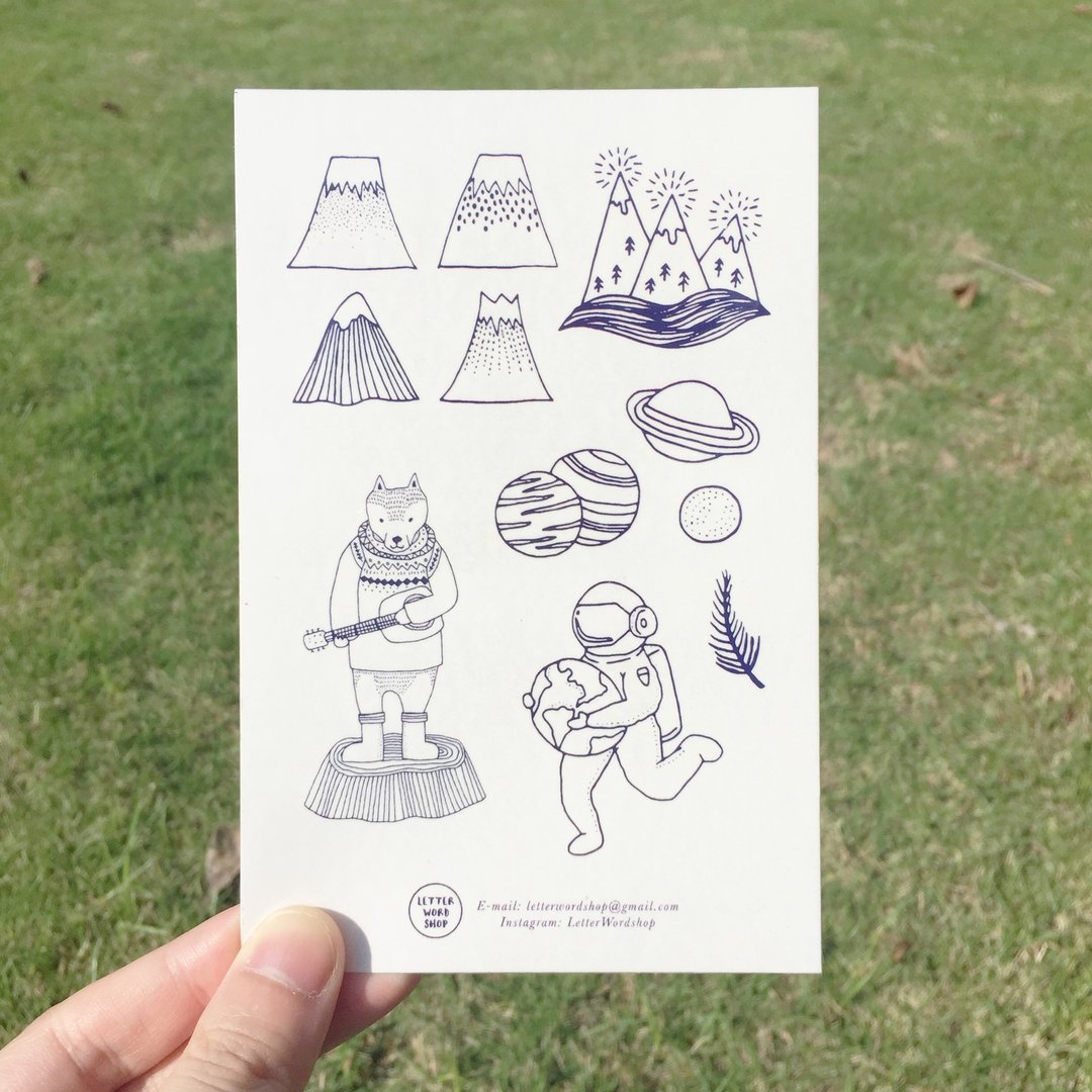 冒险系纹身贴纸 / 手绘刺青 / Adventure tattoo sticker / 三送一 - 纹身贴 - 纸 