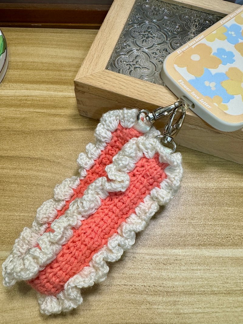 MUMU 鲜奶油 x 水蜜桃 花边钩织手机绳 Handmade - 挂绳/吊绳 - 棉．麻 白色