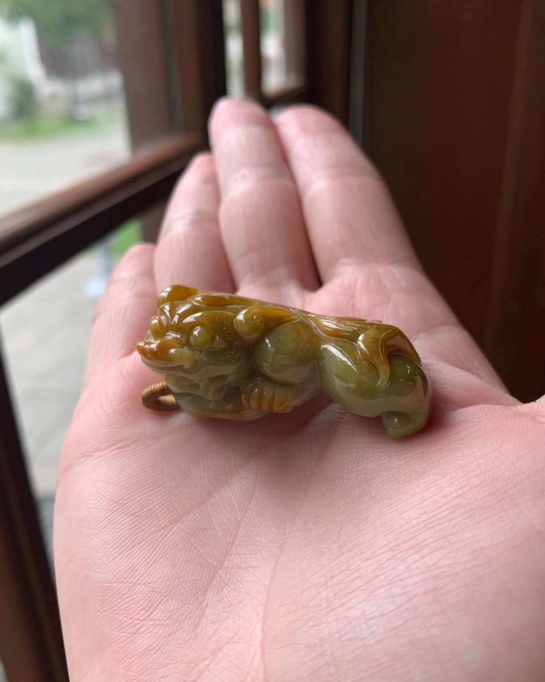 丨天禄丨糯种双彩蜜糖黄翡翠貔貅雕件 缅甸玉A货 - 项链 - 玉石 黄色