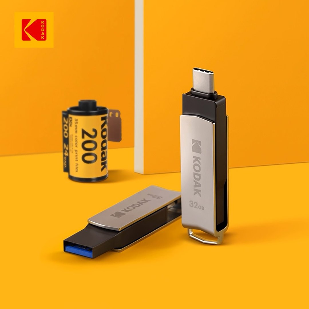 柯达KODAK K273 双接口Type-C 3.2 双用途2合1随身碟 - U盘 - 其他金属 银色
