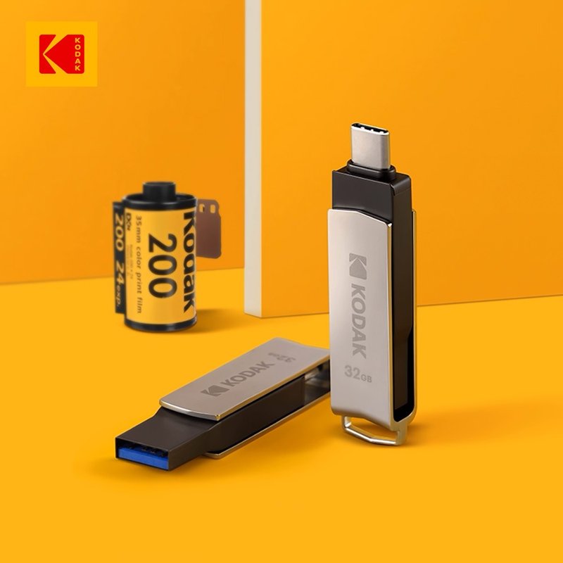 柯达KODAK K273 双接口Type-C 3.2 双用途2合1随身碟 - U盘 - 其他金属 银色