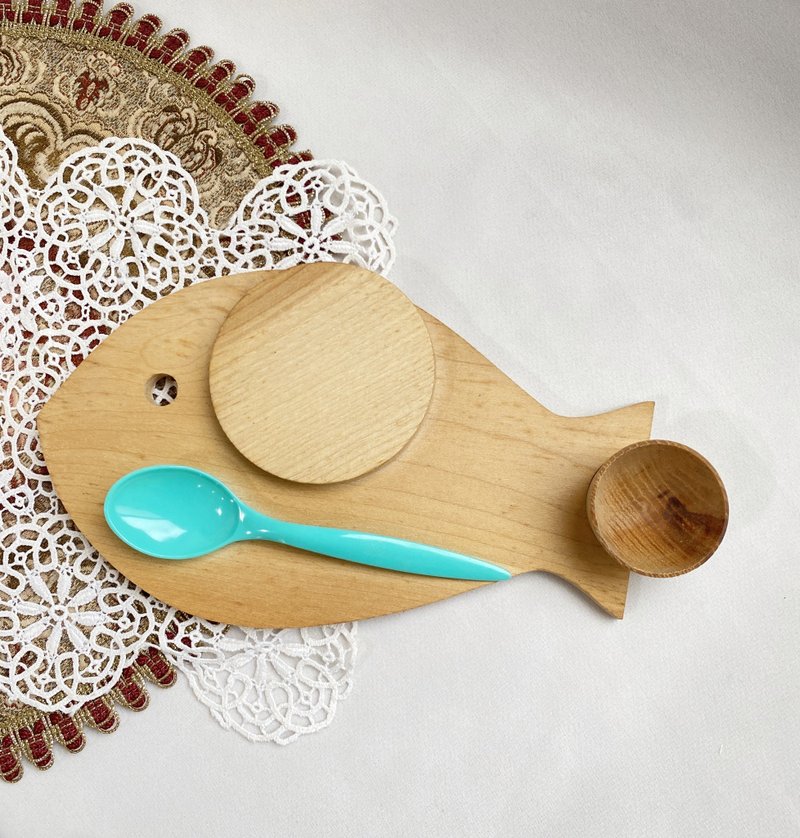 【好日恋物】德国手工木制鱼餐具系列蛋杯盘垫仪式感收藏厨房小物 - 盘子/餐盘/盘架 - 木头 咖啡色