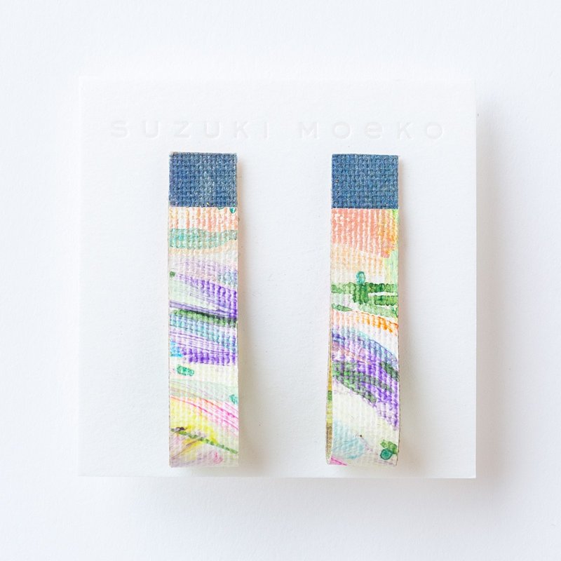 pierce (針式) - 耳环/耳夹 - 棉．麻 橘色