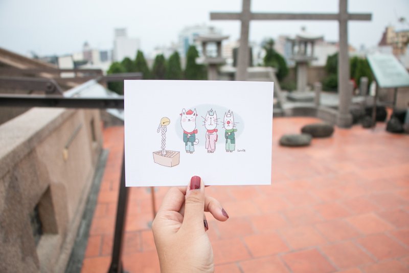 大吉大吉 / 万用卡 Carrie postcard - 卡片/明信片 - 纸 红色