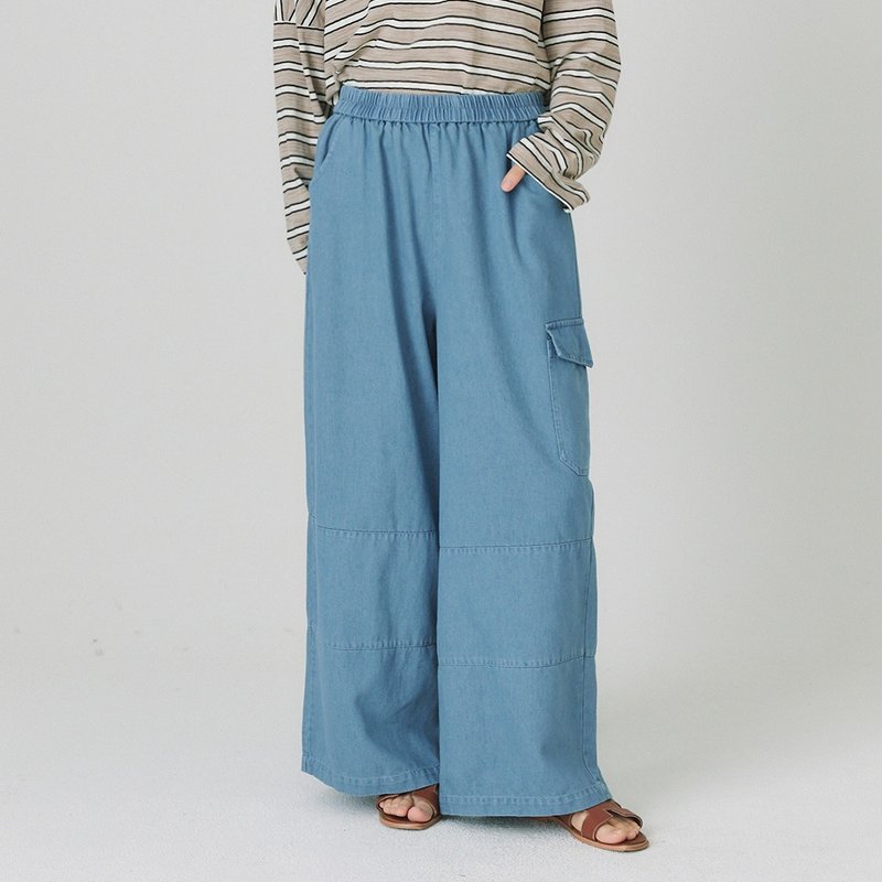 【Simply Yours】直筒工装口袋牛仔裤 蓝F - 女装长裤 - 棉．麻 蓝色