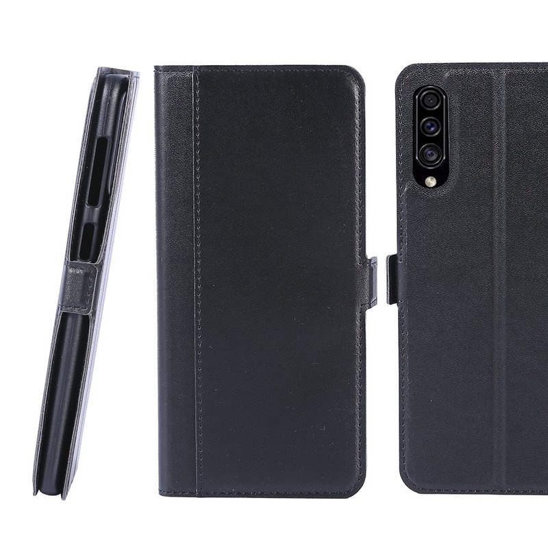 CASE SHOP Samsung Galaxy A30s/A50 前收纳皮套-黑4716779661385 - 手机壳/手机套 - 人造皮革 黑色