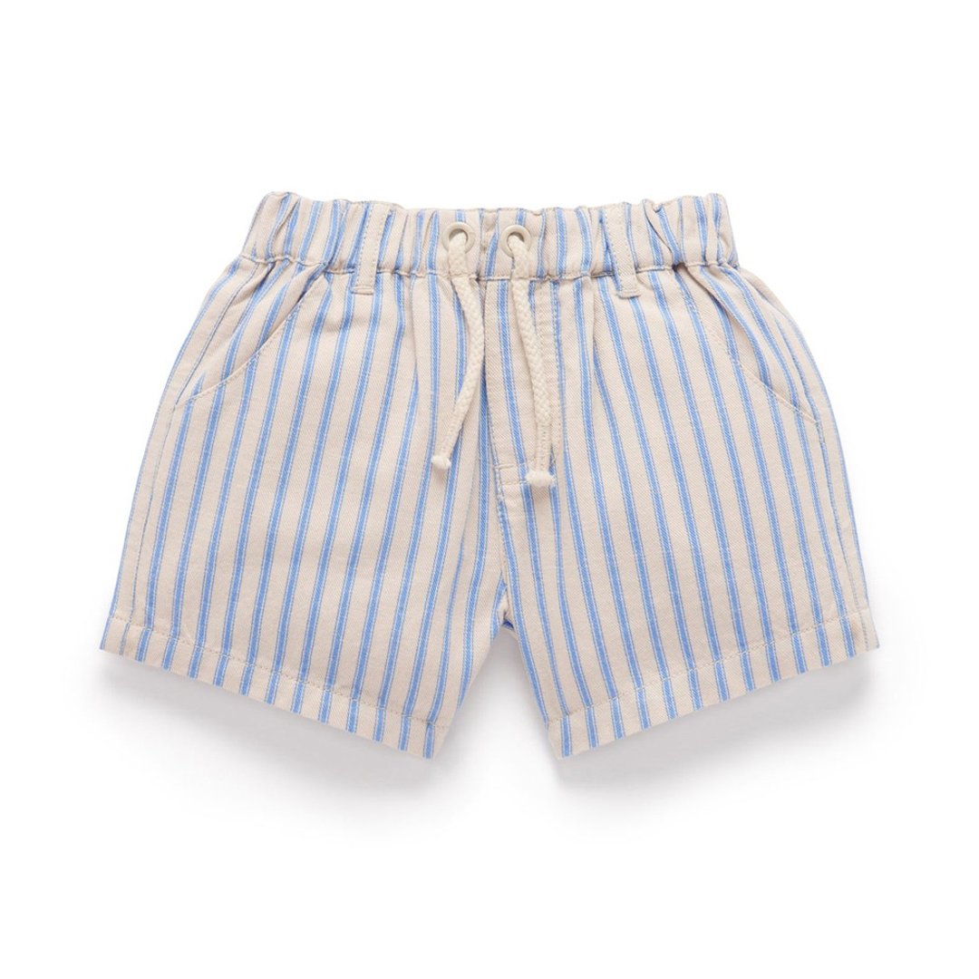 澳洲Purebaby有机棉男童装短裤12M-4T 蓝白条纹 - 童装裤 - 棉 