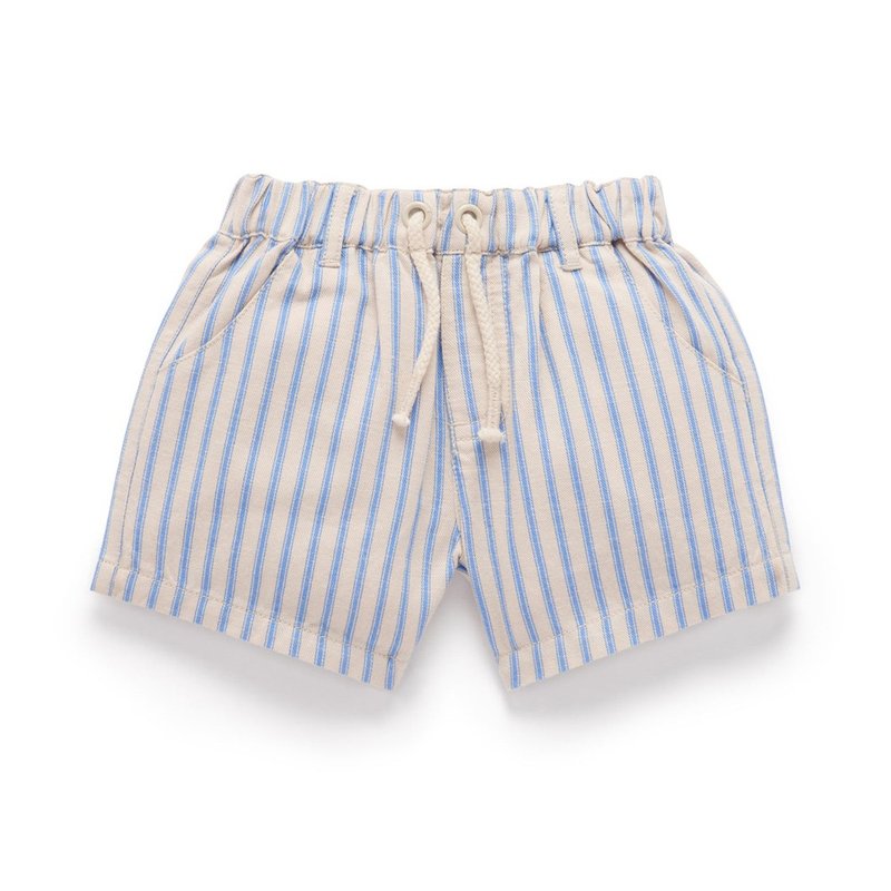 澳洲Purebaby有机棉男童装短裤12M-4T 蓝白条纹 - 童装裤 - 棉．麻 