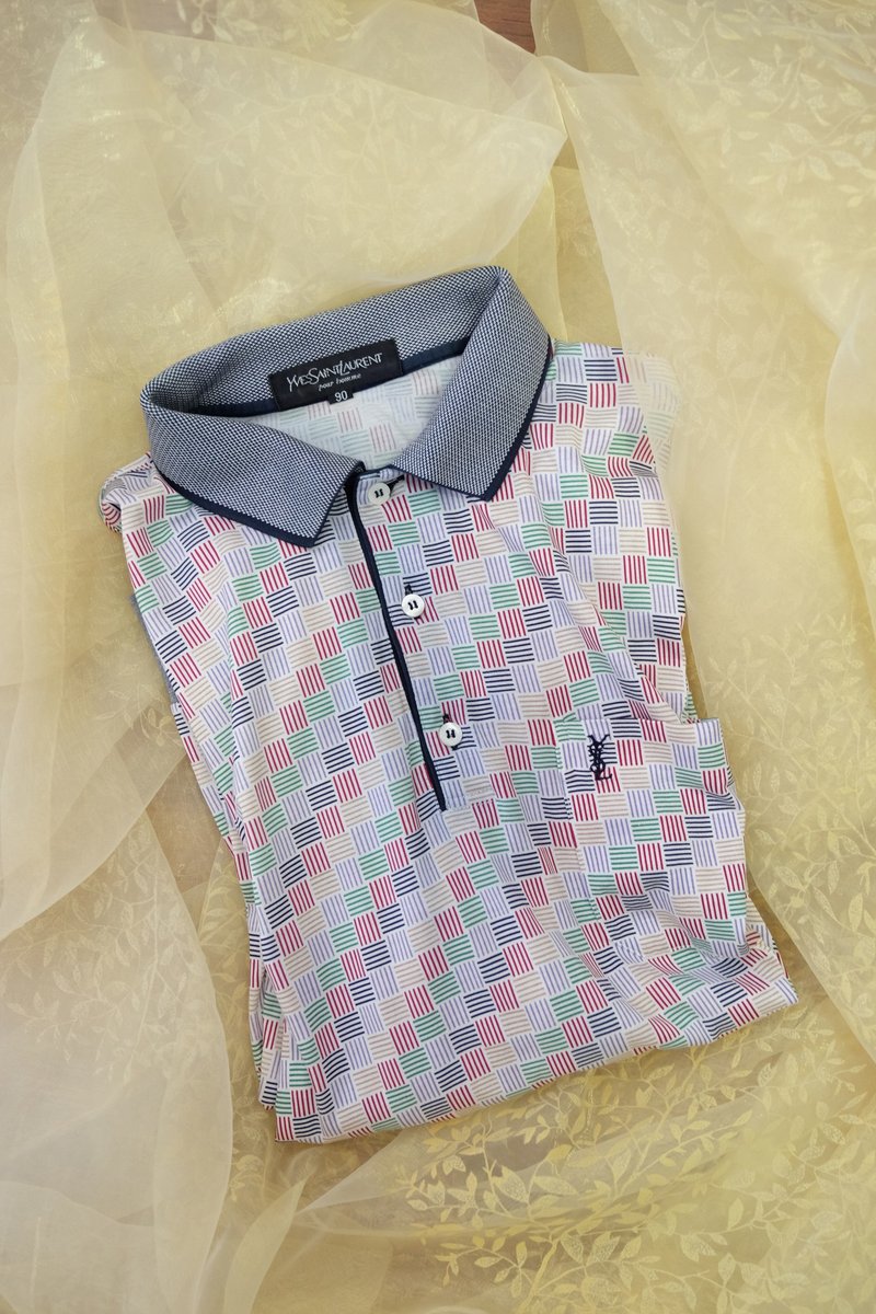 Vintage 80s YSL Yves Saint Laurent - 男装衬衫 - 棉．麻 