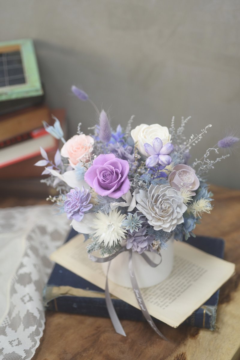 清爽紫色系干燥花礼 永生花礼 开幕花礼 扩香花 - 干燥花/捧花 - 植物．花 紫色