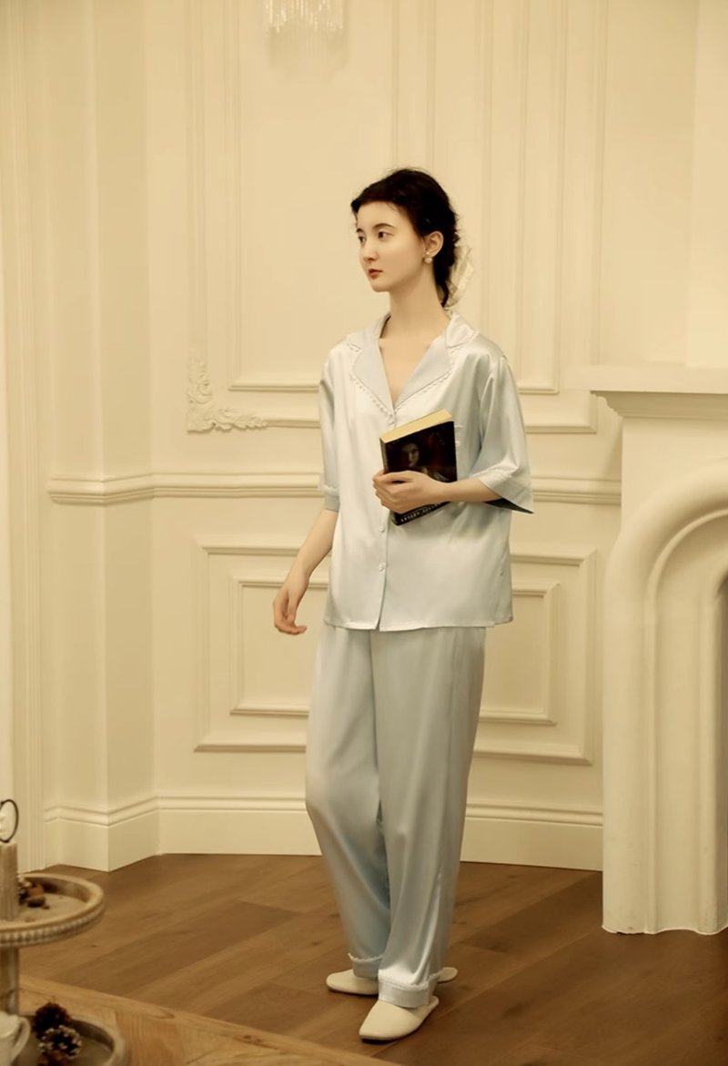 22姆米 重磅真丝家居服 桑蚕丝睡衣套装 - 居家服/睡衣 - 丝．绢 多色