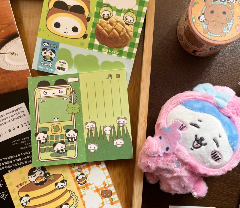 【松饼/四叶草】可爱古早拼布便签本/可撕手帐留言本 - 笔记本/手帐 - 纸 绿色