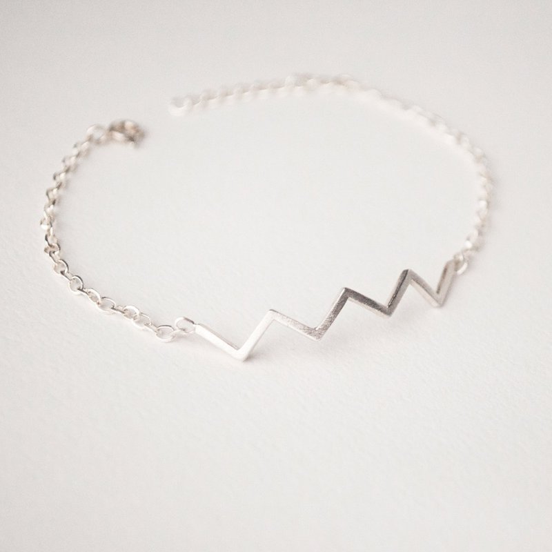 三角体手链 长 - 手链/手环 - 纯银 银色