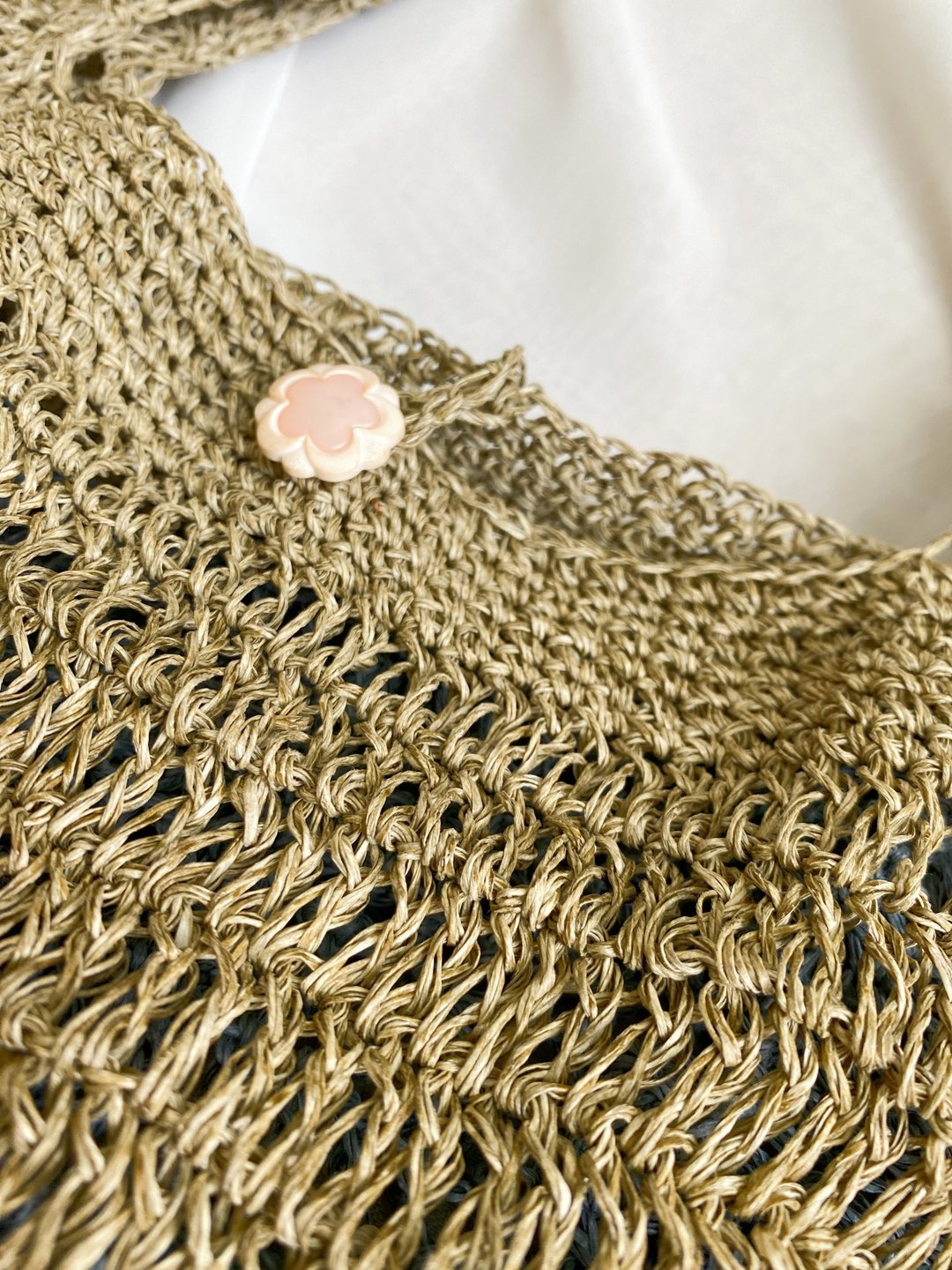 【好日手作】Handmade手工日本SASA线莎莎线编织橄榄绿斜背侧背包 - 侧背包/斜挎包 - 纸 绿色