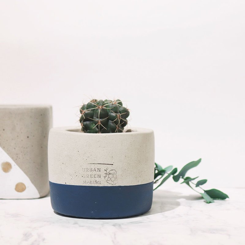 UGM圆型清水模盆器 / 深蓝 - 植栽/盆栽 - 水泥 蓝色