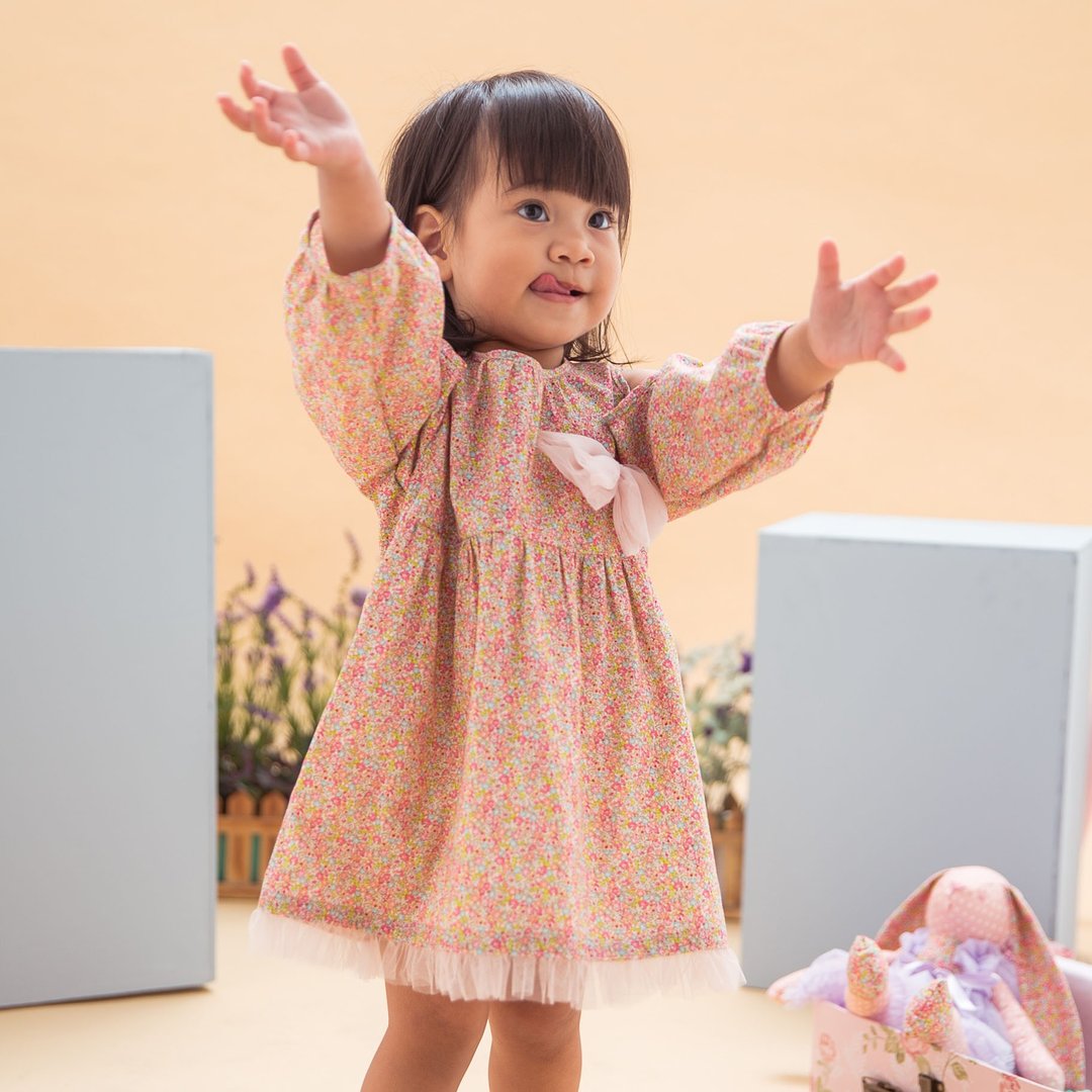 【Her Dress】经典手工小洋装系列 – Emilia - 童装礼服/连衣裙 - 棉 粉红色