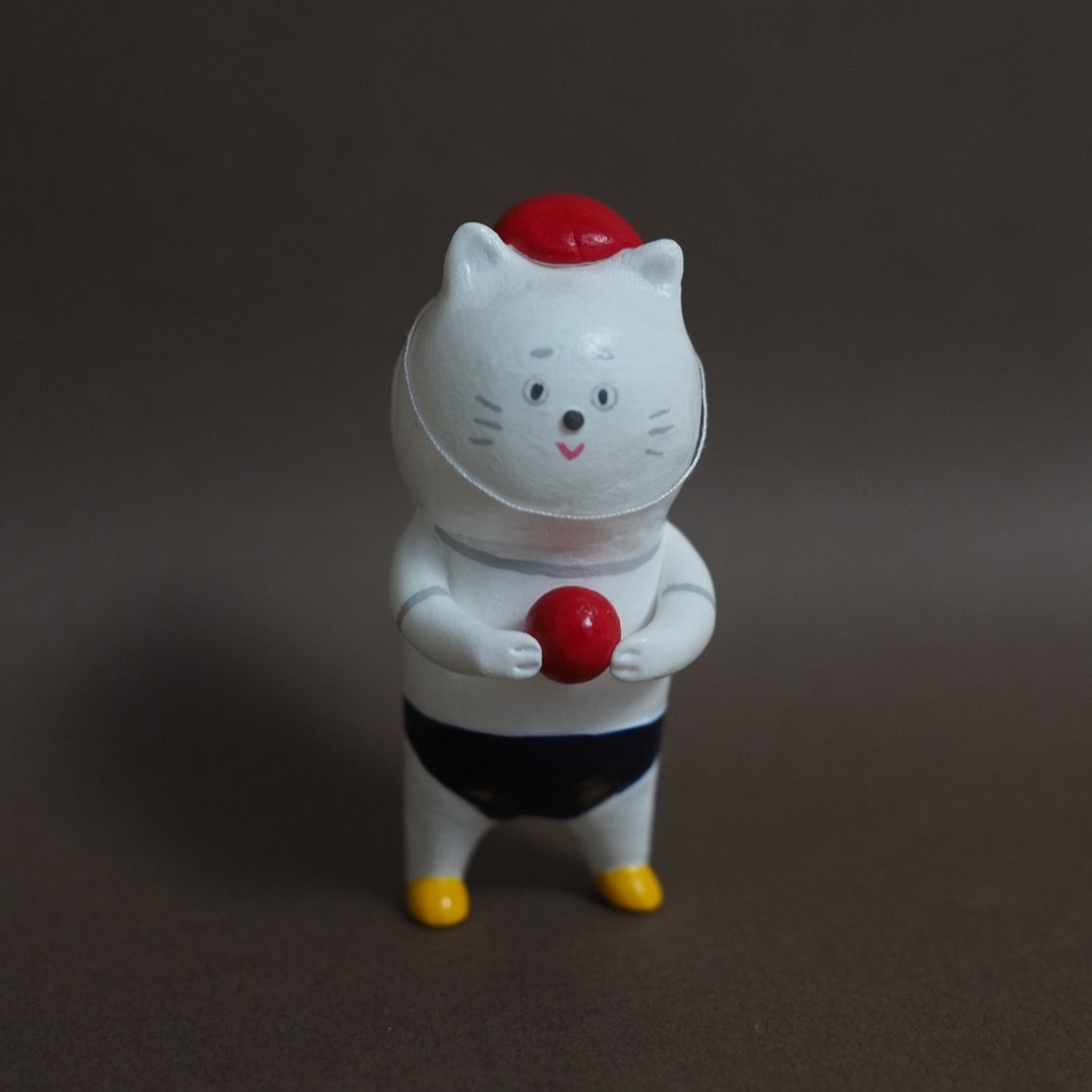 红群猫 - 玩偶/公仔 - 粘土 白色