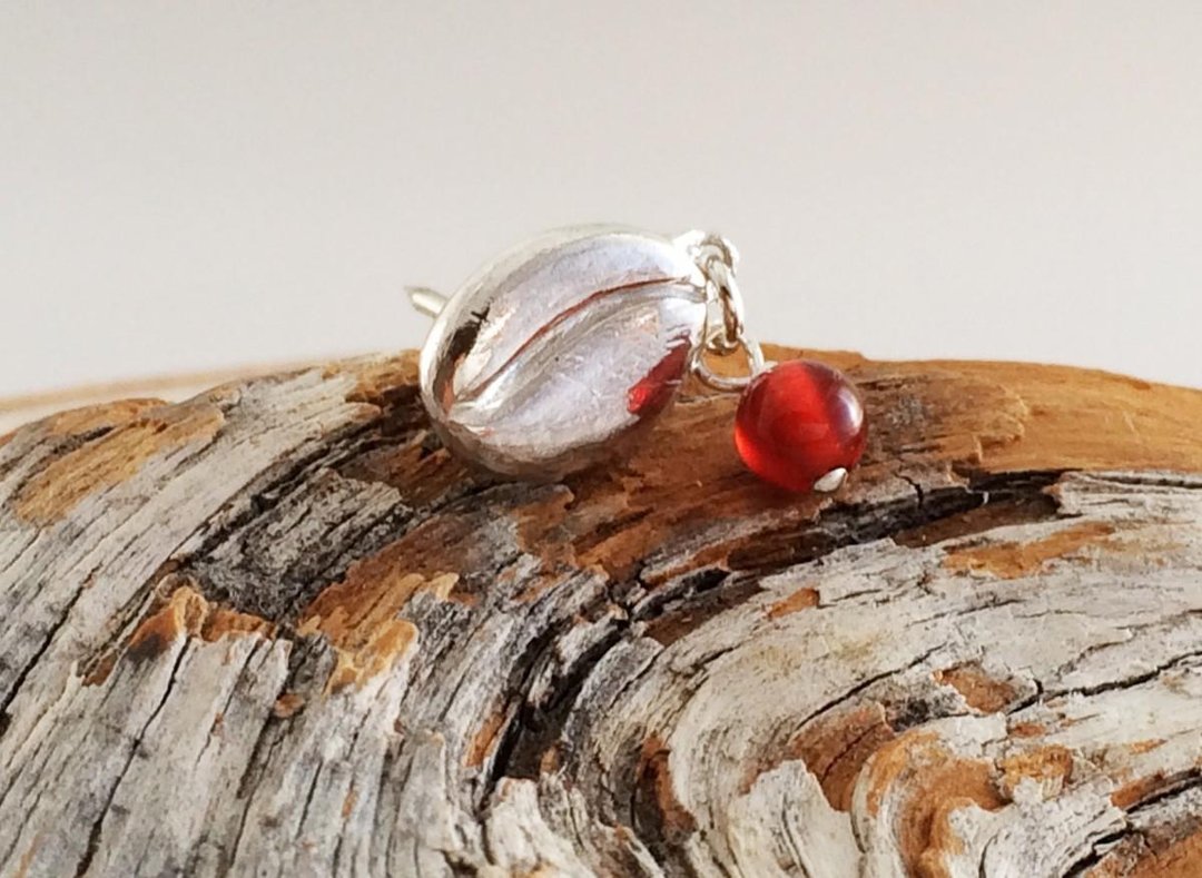 Coffee beans ◆ SV red agate pins - 其他 - 其他金属 