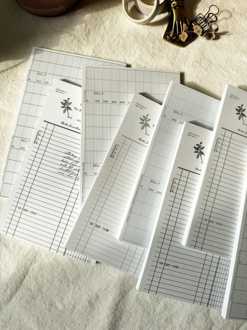 复古帐单网格备忘录本 100 x 160 mm - 便条纸/标签贴 - 纸 白色