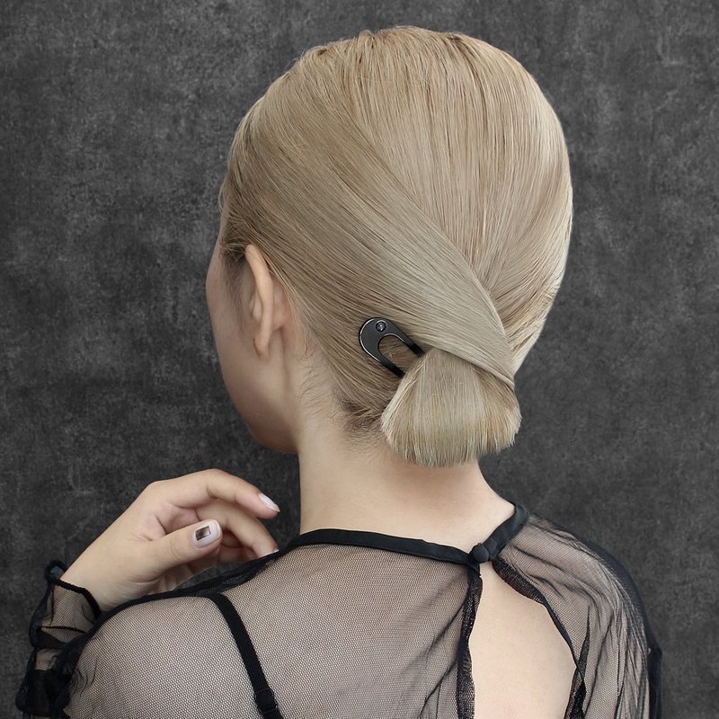夏秋限定 / KANZASHI Hair pin / canon - Mid night - 发饰 - 其他金属 黑色