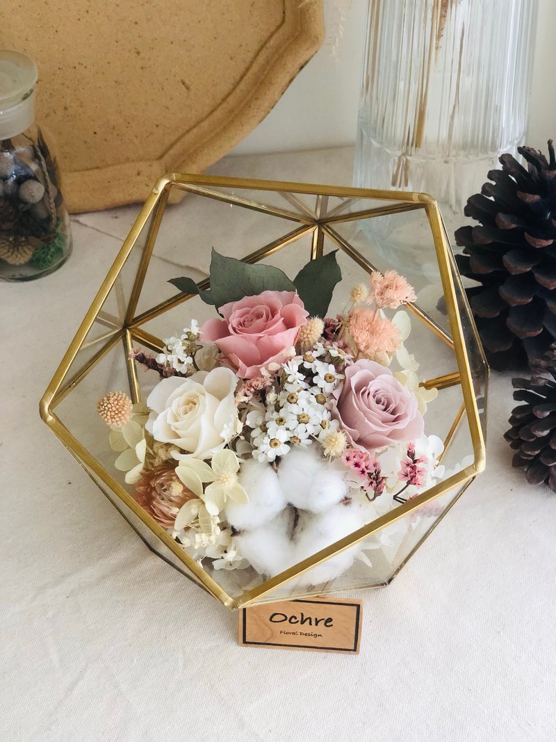 Ochre 玻璃花房系列-半圆金边-大 - 干燥花/捧花 - 植物．花 绿色