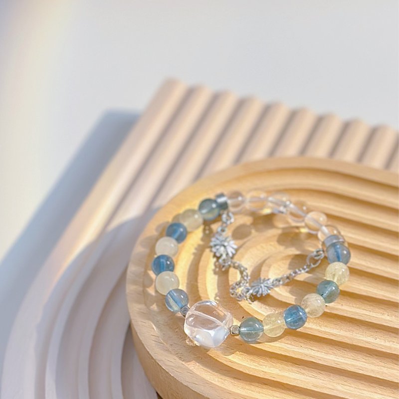 XXTRA Thyself手链 | 海蓝宝 利比亚黄金陨石 白水晶 | 逆境守护 - 手链/手环 - 水晶 多色