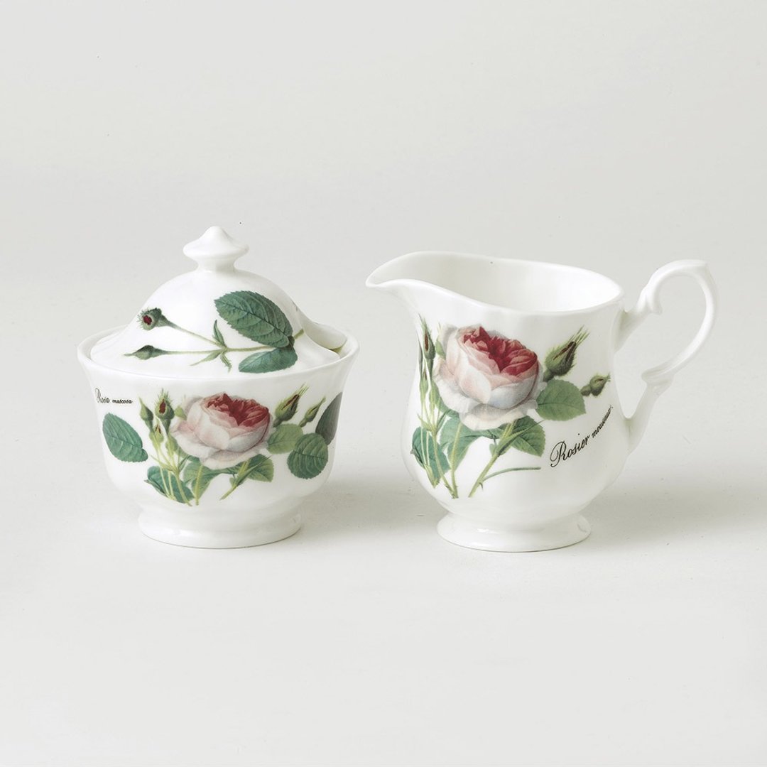 英国 RK | Redoute Rose 浪漫浅玫瑰 有盖糖/奶罐组 - 茶具/茶杯 - 瓷 