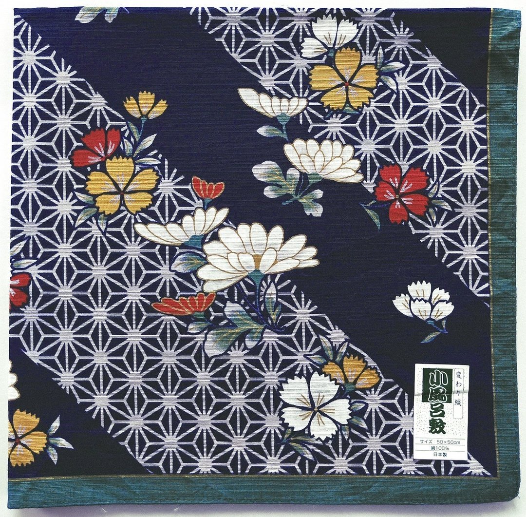 日本风吕敷礼品包装，20 x 19 寸。正念哲学 - 手帕/方巾 - 棉 绿色