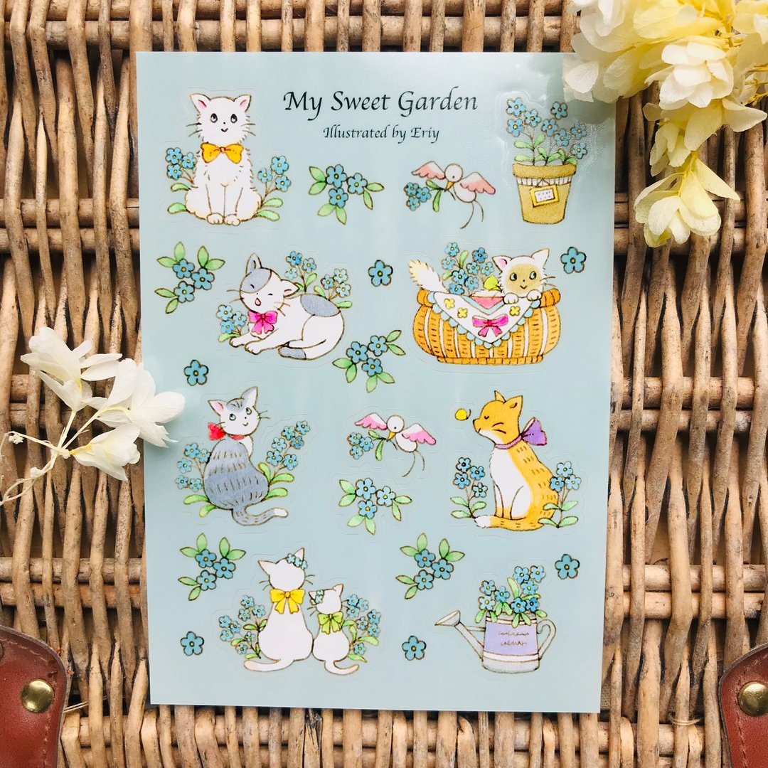 Forget-me-not sticker (1sheet) - 贴纸 - 其他材质 