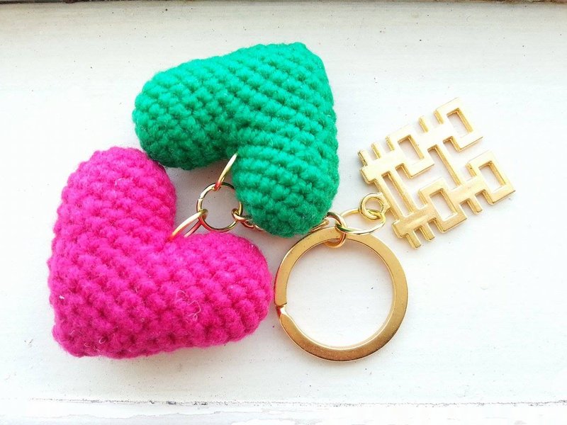 【Wedding】心囍钥匙圈-双心版 - 钥匙链/钥匙包 - 其他材质 多色