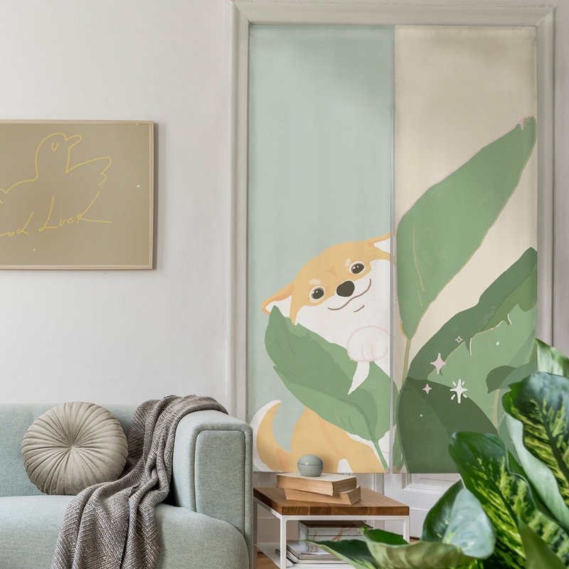 好奇汪汪柴犬 简约北欧门帘 北欧风客厅门帘厨房门帘厕所门帘 - 门帘/门牌 - 聚酯纤维 