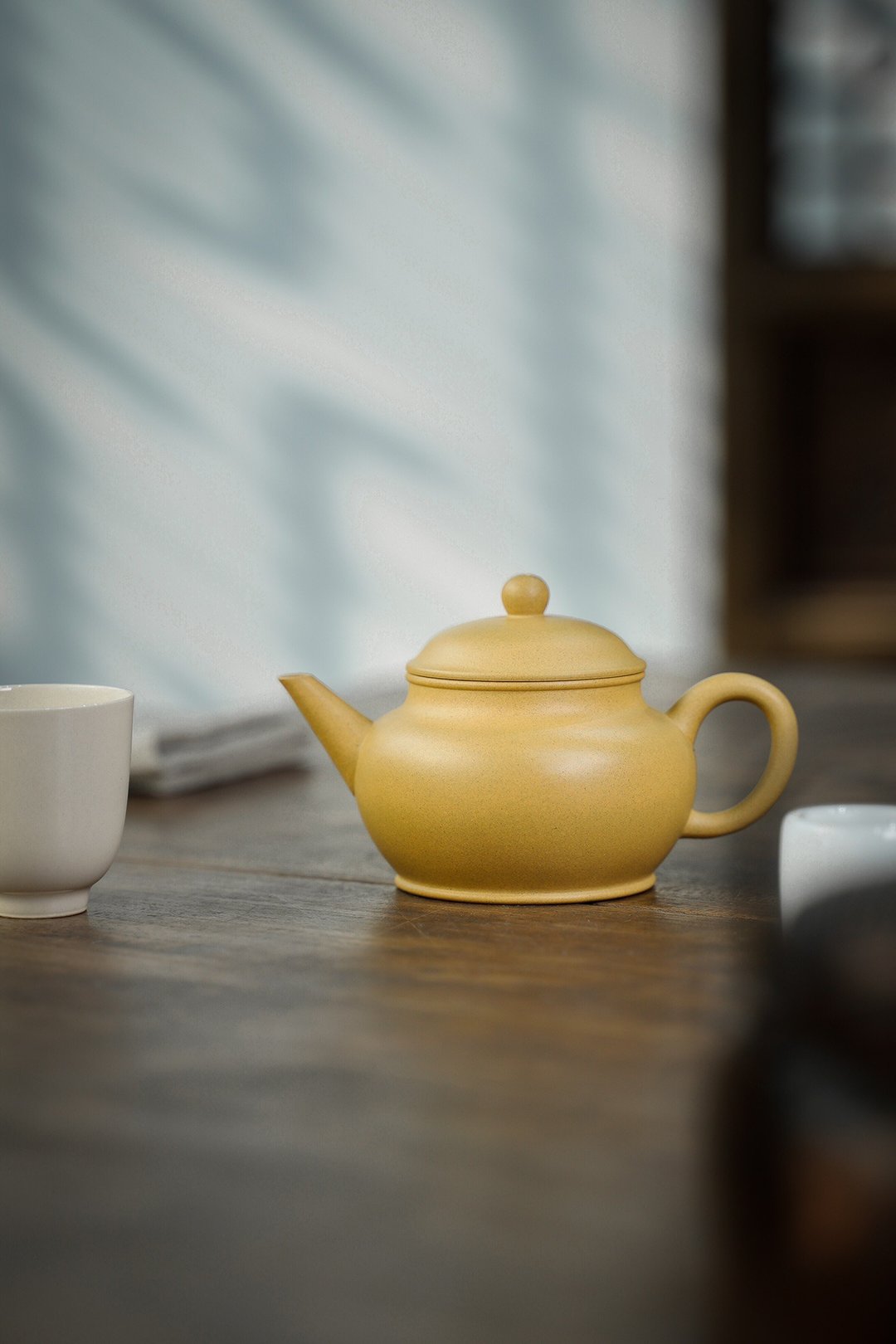 宜兴紫砂壶 全手工水平壶 原矿本山绿泥 135cc 7孔 赵益军手制 - 茶具/茶杯 - 陶 黄色
