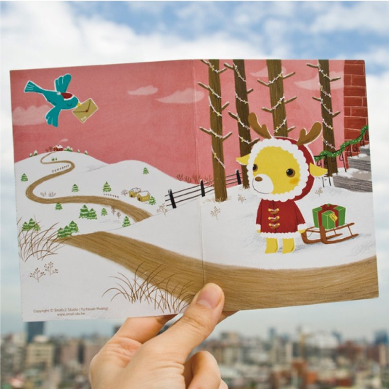 圣诞卡片 : 圣诞消息(鹿) - 卡片/明信片 - 纸 红色