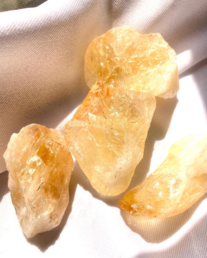 【黄水晶原矿】黄水晶 原石 可加配编织吊坠 - 项链 - 宝石 黄色