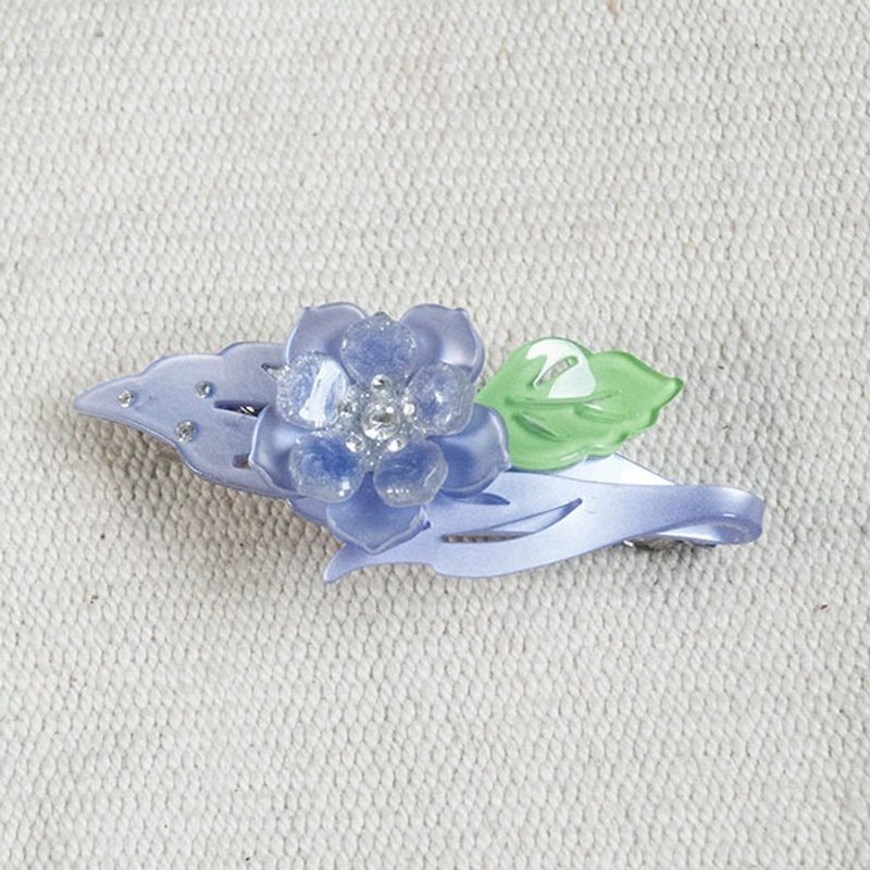 彩化花漾,彩绘压克力自动夹,平夹,发夹-粉紫 - 发饰 - 压克力 紫色