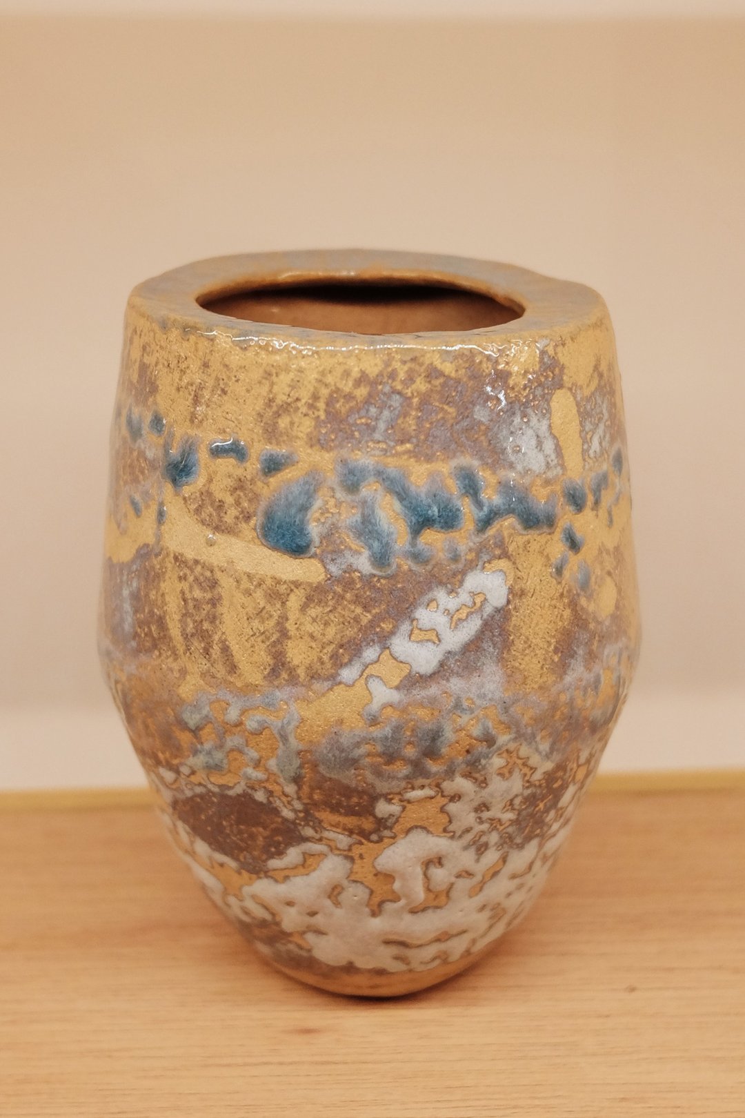 【流冰纹花瓶】手作陶器 - 花瓶/陶器 - 陶 多色