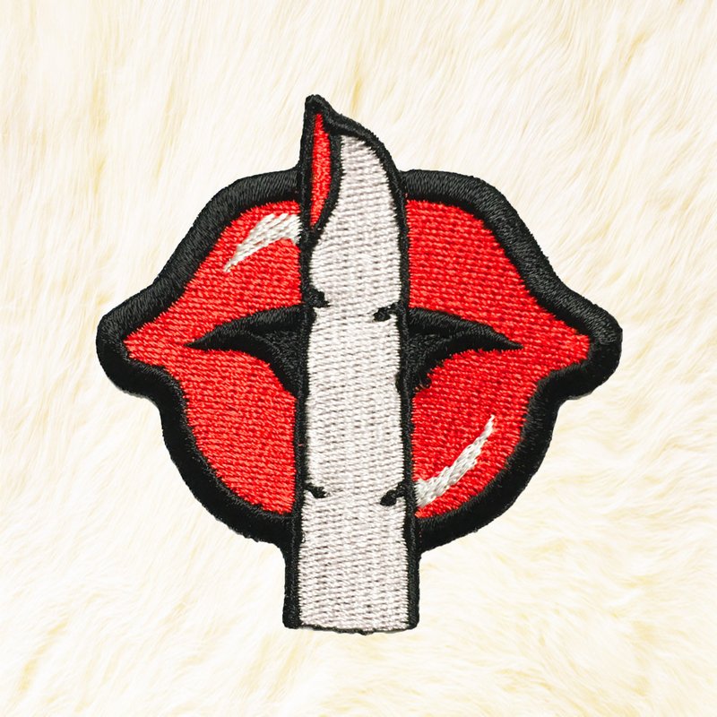 Shhh Red Lips101 Iron on Patch Buy 3 Get 1 Free - 编织/刺绣/羊毛毡/裁缝 - 绣线 红色
