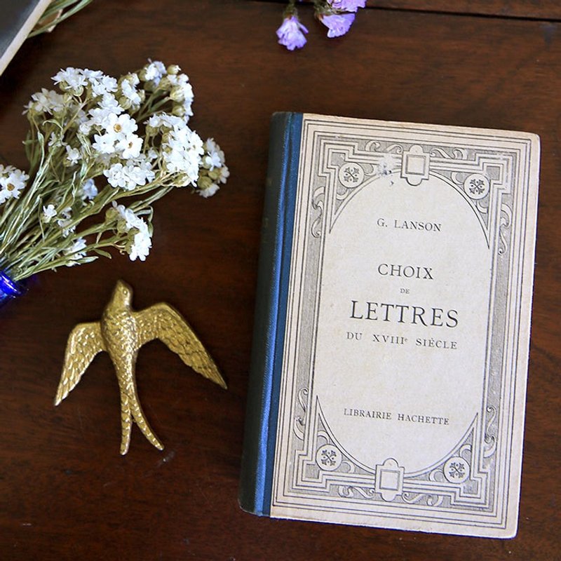 古道具 旧物语 No.69 法国古董书 法文 旧书 - 摆饰 - 纸 黑色