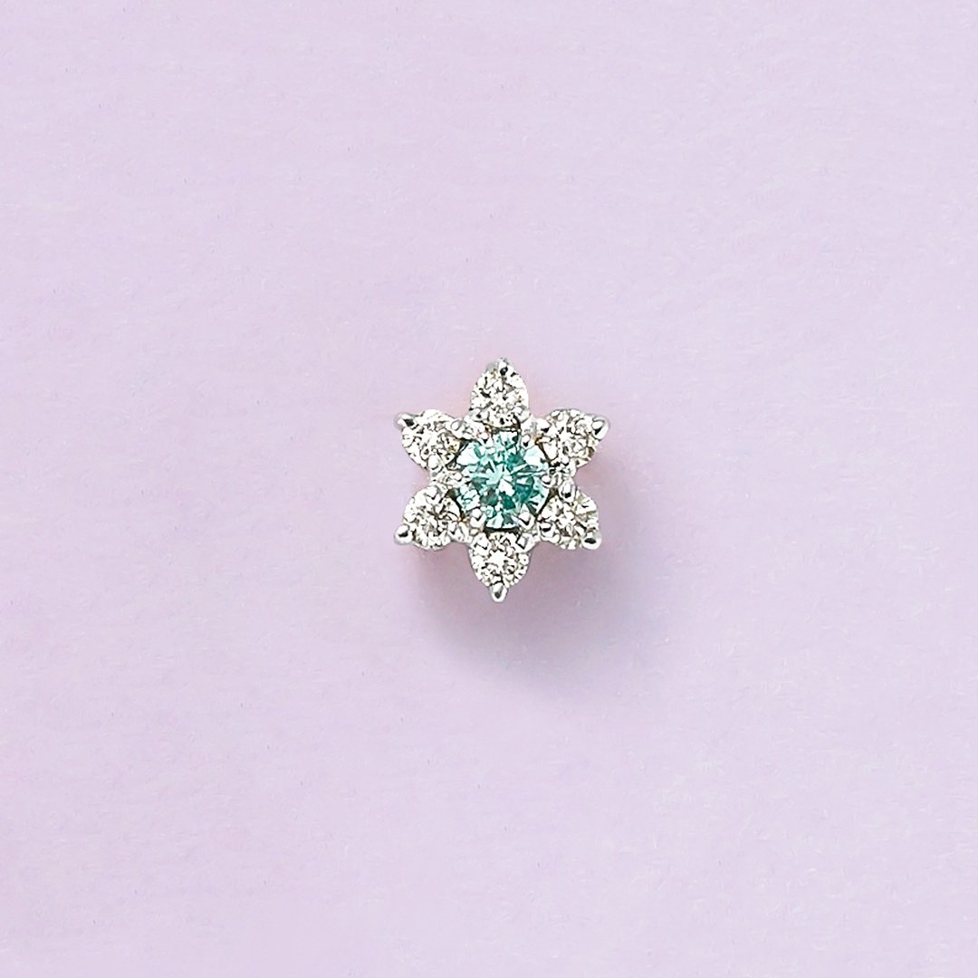 【Solo Earring】 10K 钻石 Lumiere 迷你耳环 (IB) (白金) - 耳环/耳夹 - 贵金属 