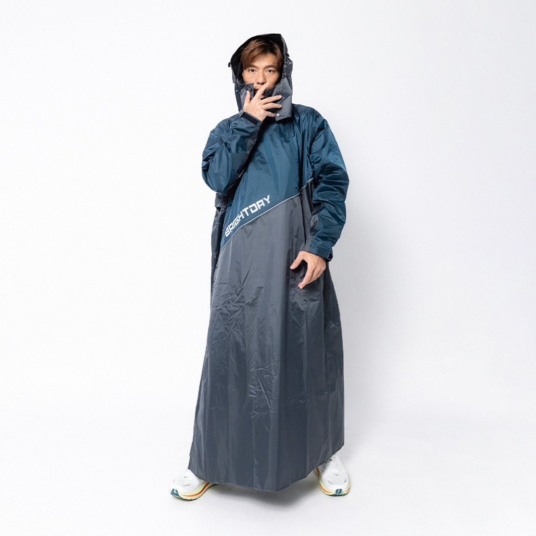 EVO终结者斜开双拉链专利连身式雨衣-墨绿 - 雨伞/雨衣 - 塑料 绿色