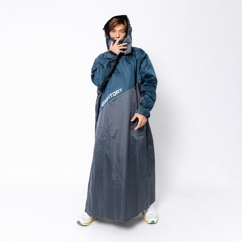 EVO终结者斜开双拉链专利连身式雨衣-墨绿 - 雨伞/雨衣 - 塑料 绿色