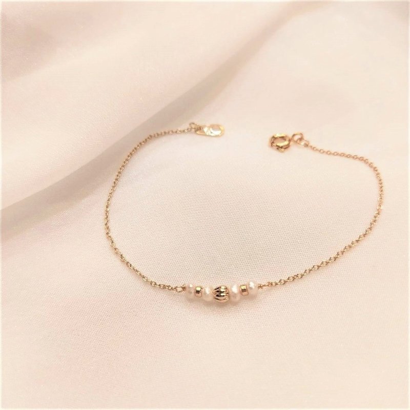 │轻奢 │不当灰姑娘 • 金南瓜 • 珍珠手链 • 14KGF - 手链/手环 - 其他金属 